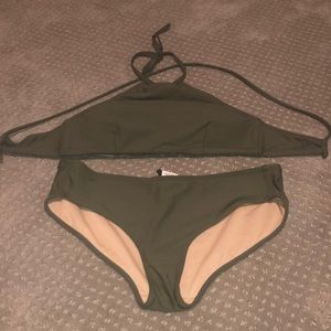 J crew army green bikini hipster bottom XS S